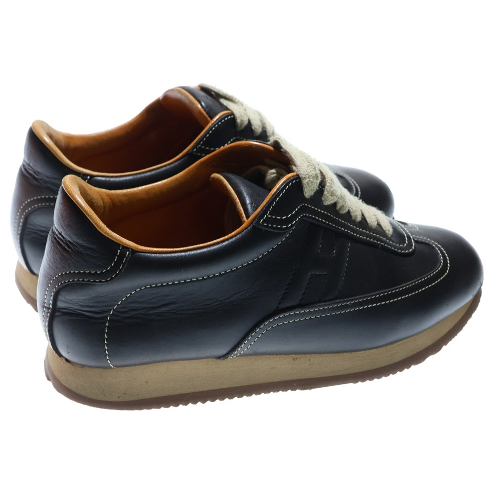 HERMES(エルメス) クイック Hロゴ レザー ローカットスニーカー ブラック レディース