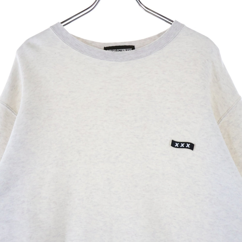 GOD SELECTION XXX(ゴッドセレクショントリプルエックス) ワンポイントロゴ クルーネックスウェットシャツ トレーナー グレー