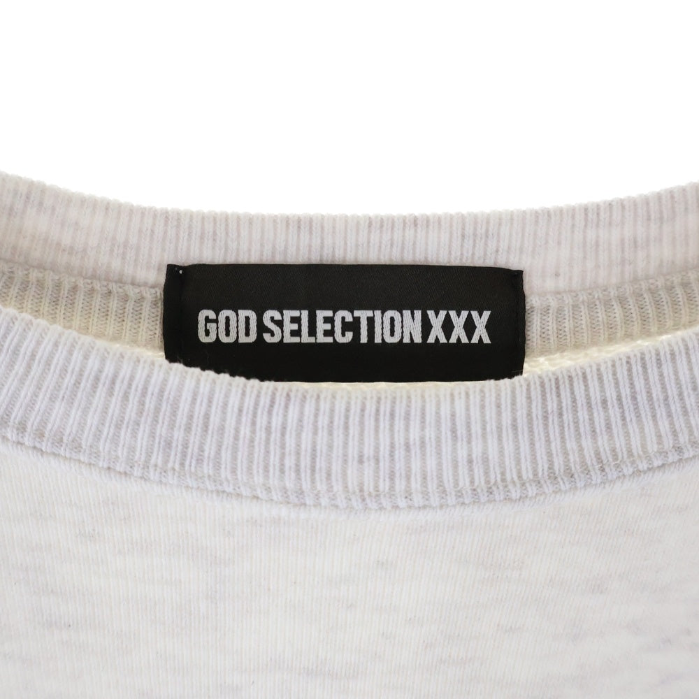 GOD SELECTION XXX(ゴッドセレクショントリプルエックス) ワンポイントロゴ クルーネックスウェットシャツ トレーナー グレー