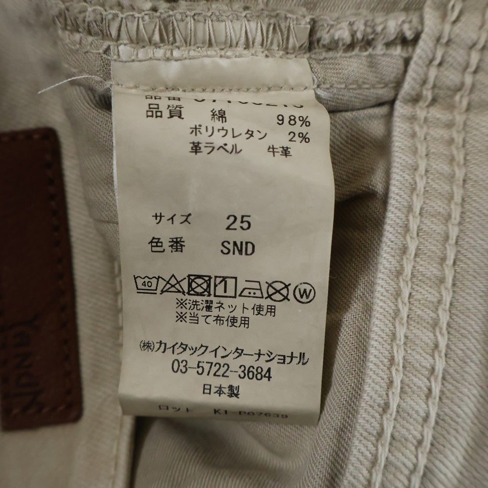 YANUK(ヤヌーク) カットオフ デニムパンツ ベージュ 57103215 レディース