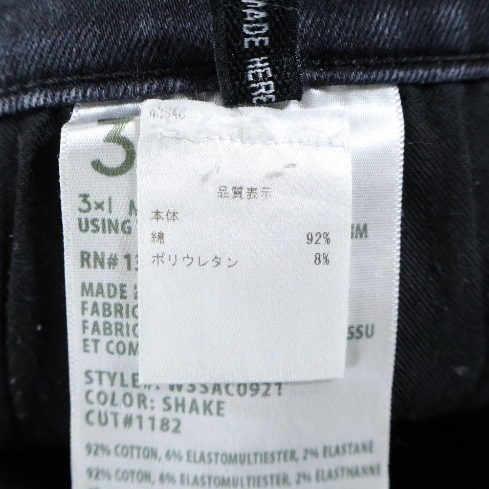 3×1(スリーバイワン) スキニー デニムパンツ ブラック W3SAC0921 レディース