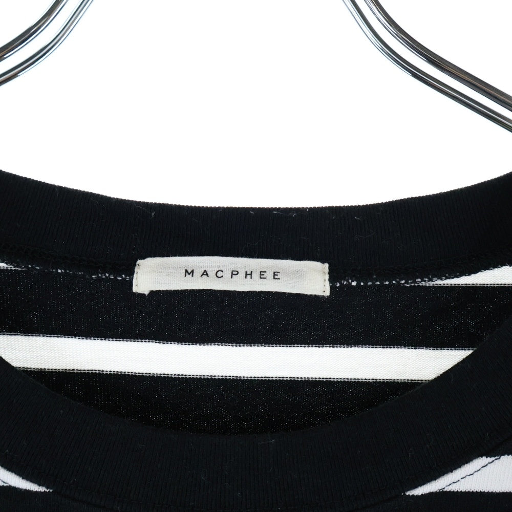 MACPHEE(マカフィ) ボーダー 半袖Tシャツ ブラック/ホワイト 12-03-72-03302 レディース