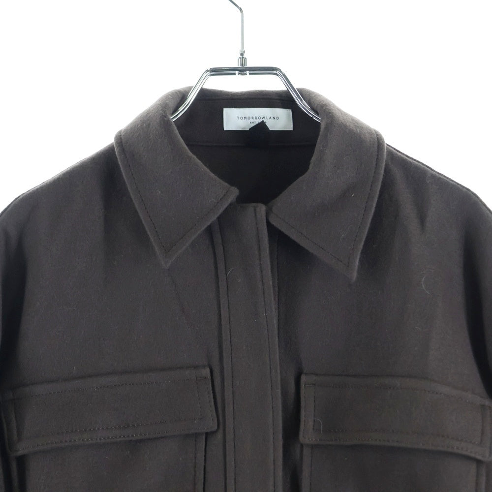 TOMORROWLAND(トゥモローランド) ウール 長袖シャツ ジャケット ブラウン 11-07-95-07702 レディース