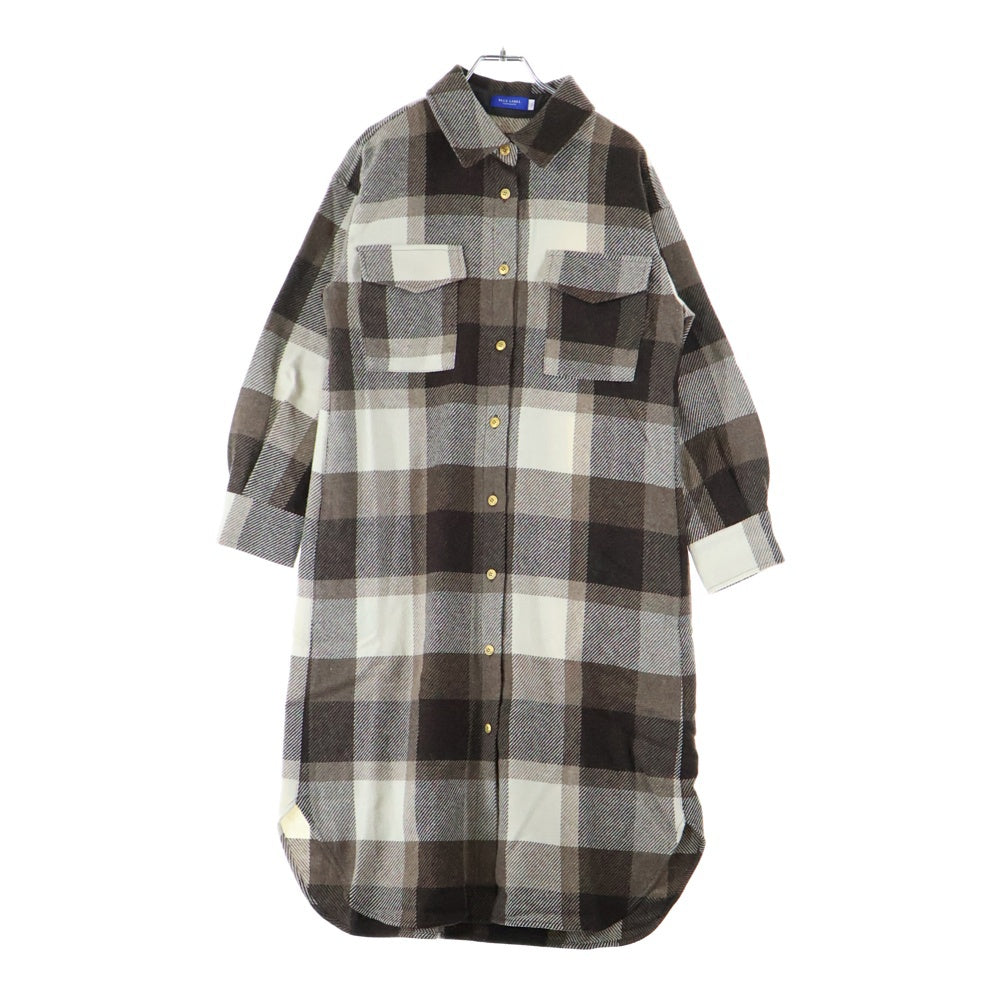 BLUE LABEL CRESTBRIDGE(ブルーレーベルクレストブリッジ) 長袖チェックシャツワンピース ブラウン レディース 55J10-480-56