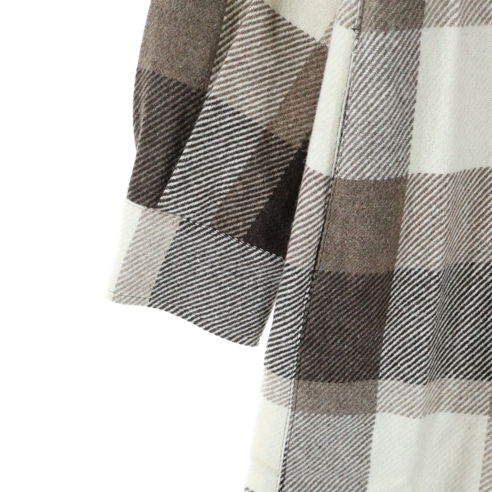 BLUE LABEL CRESTBRIDGE(ブルーレーベルクレストブリッジ) 長袖チェックシャツワンピース ブラウン レディース 55J10-480-56