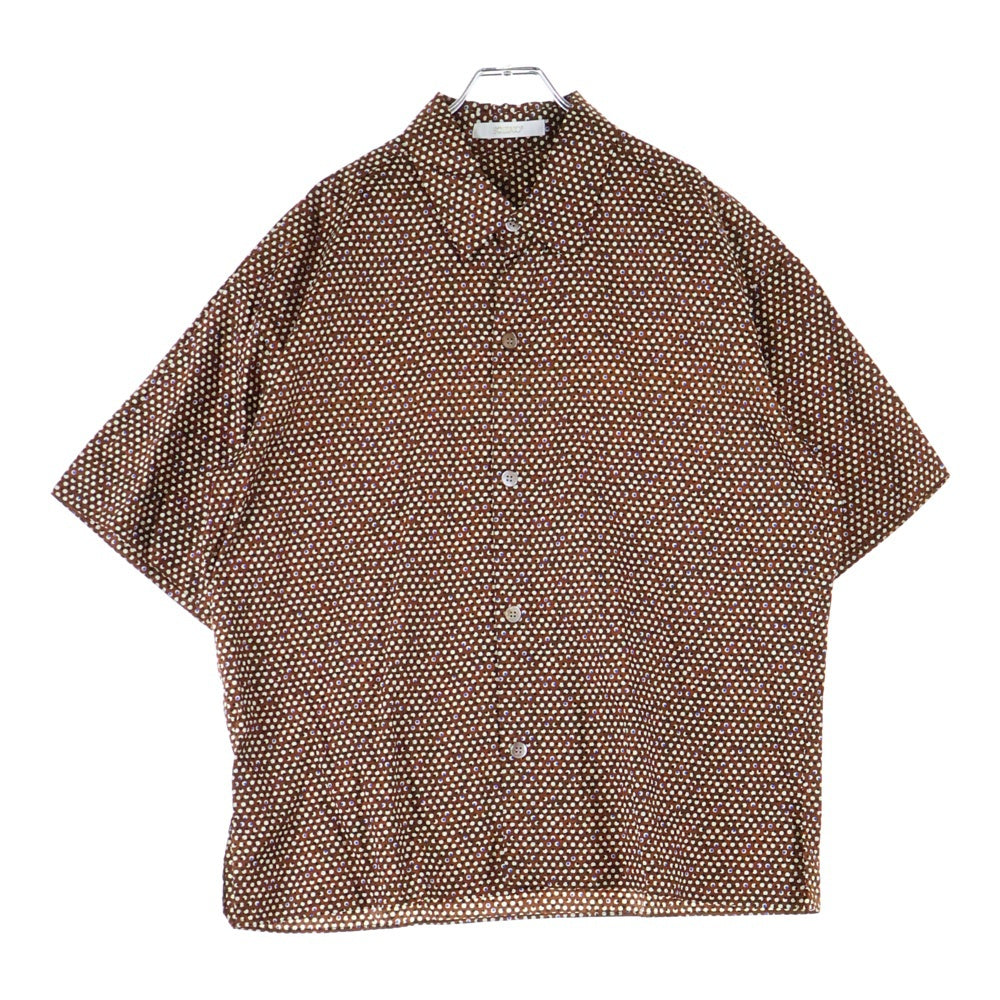 TOMORROWLAND(トゥモローランド) SOULEIADO 総柄 半袖シャツ ブラウン 75-01-14-01001