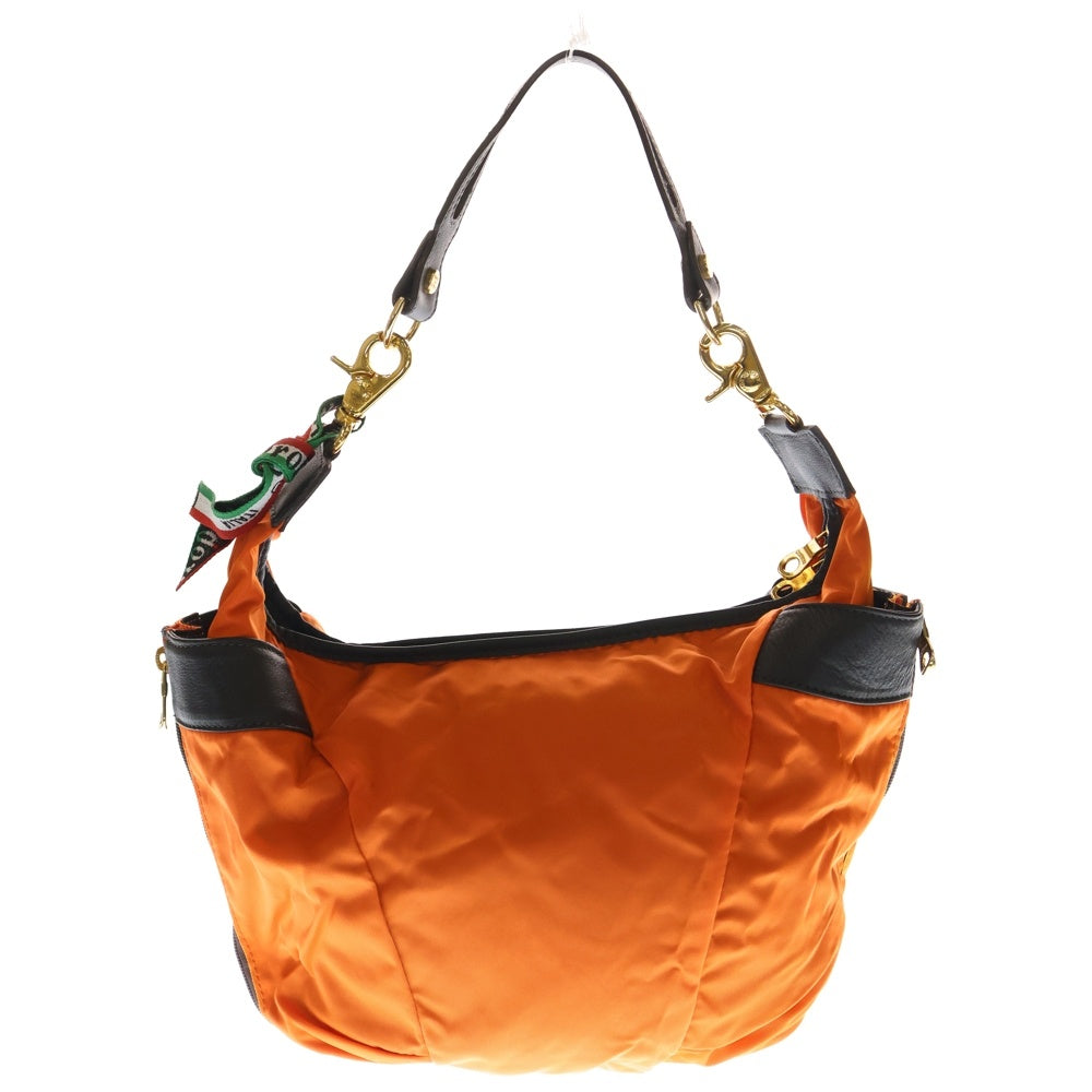 Orobianco(オロビアンコ) 2WAY ナイロン ショルダーバッグ ハンドバッグ オレンジ レディース
