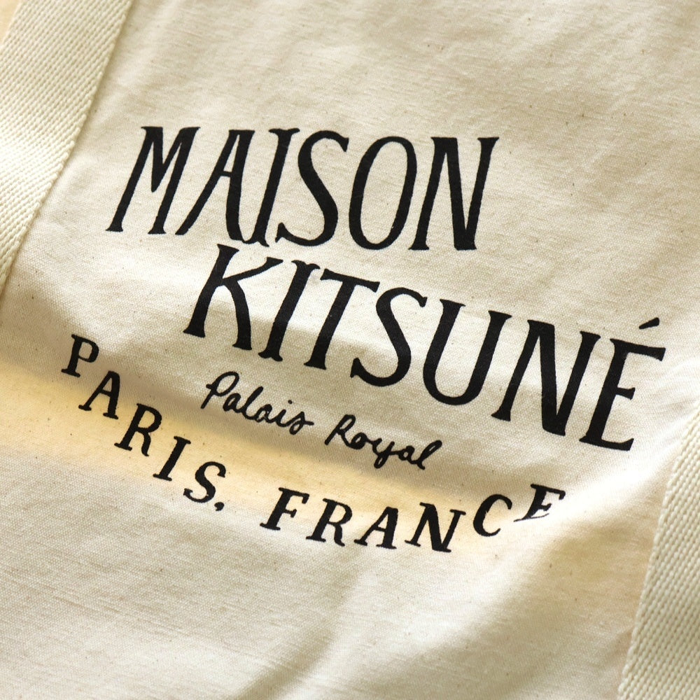 MAISON KITSUNE(メゾンキツネ) プリント キャンバス トートバッグ ベージュ