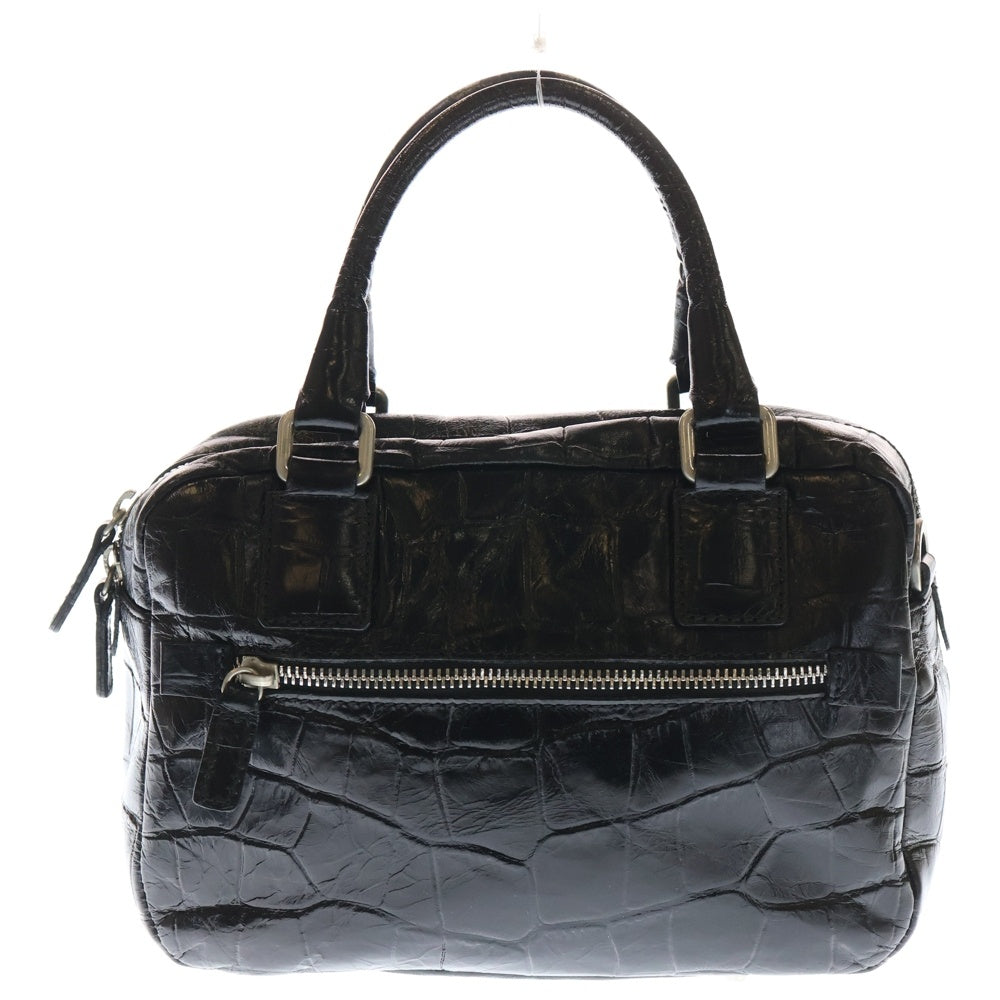 DES PRES(デプレ) クロコ型押し 2WAY ハンドバッグ ショルダーバッグ ブラック
