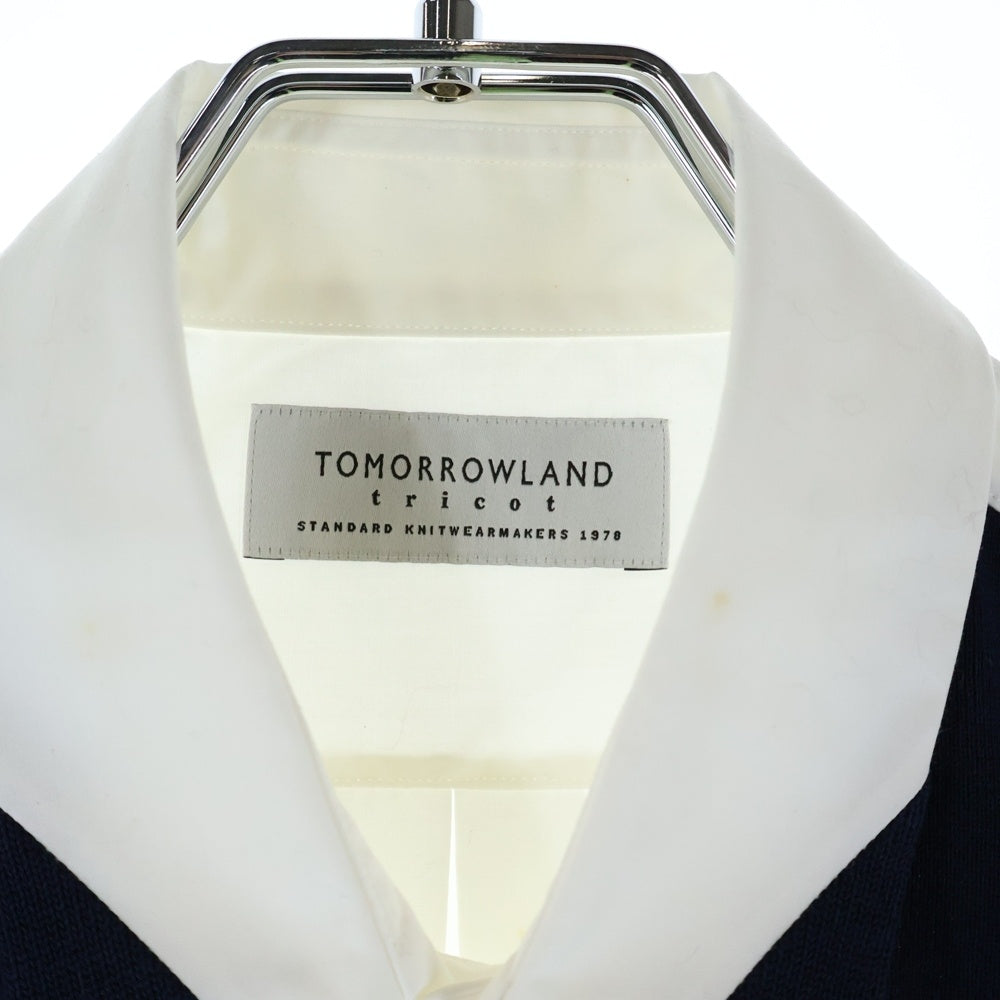 TOMORROWLAND(トゥモローランド) ストライプ 半袖シャツ ネイビー/ホワイト 63-05-62-05213