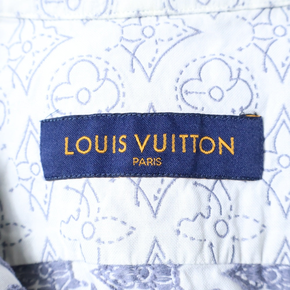 LOUIS VUITTON(ルイヴィトン) 21AW モノグラムフラワーパターン コットン長袖シャツ ホワイト RM212Q EO4 HLS43W