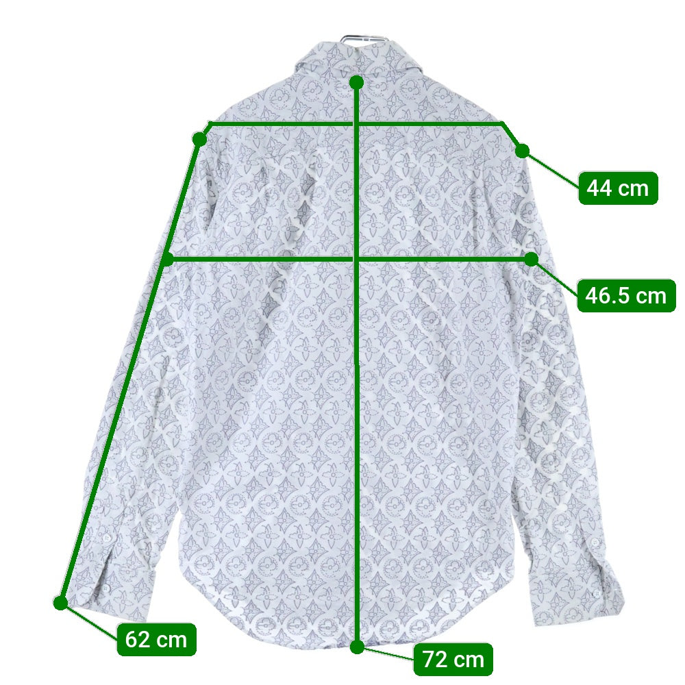 LOUIS VUITTON(ルイヴィトン) 21AW モノグラムフラワーパターン コットン長袖シャツ ホワイト RM212Q EO4 HLS43W