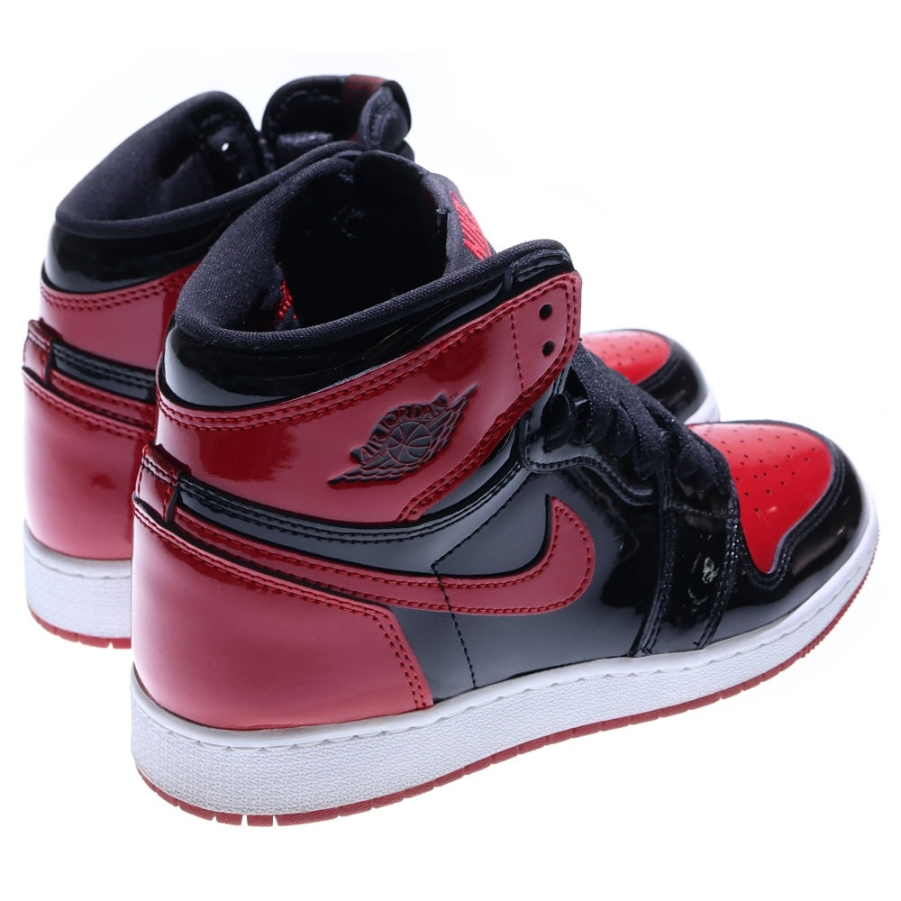 NIKE(ナイキ) AIR JORDAN1 RETRO HIGH OG Patent Bred 575441-063 エアジョーダン1 パテントブレッド ハイカットスニーカー ブラック/レッド レディース US6Y/24.0cm