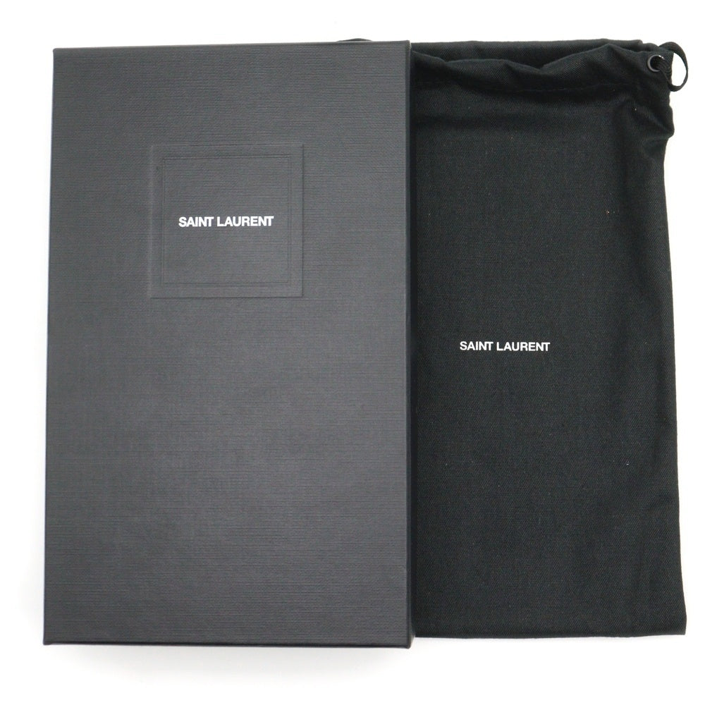 SAINT LAURENT PARIS(サンローランパリ) カサンドラ クロコ型押し 二つ折り 長財布 ウォレット ブラック ART607746