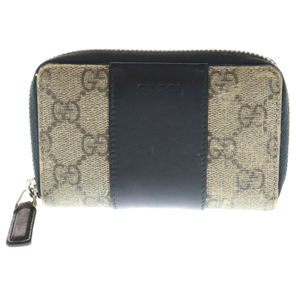 GUCCI(グッチ) GGスプリーム ラウンドジップ コインケース ベージュ/ブラック 451242
