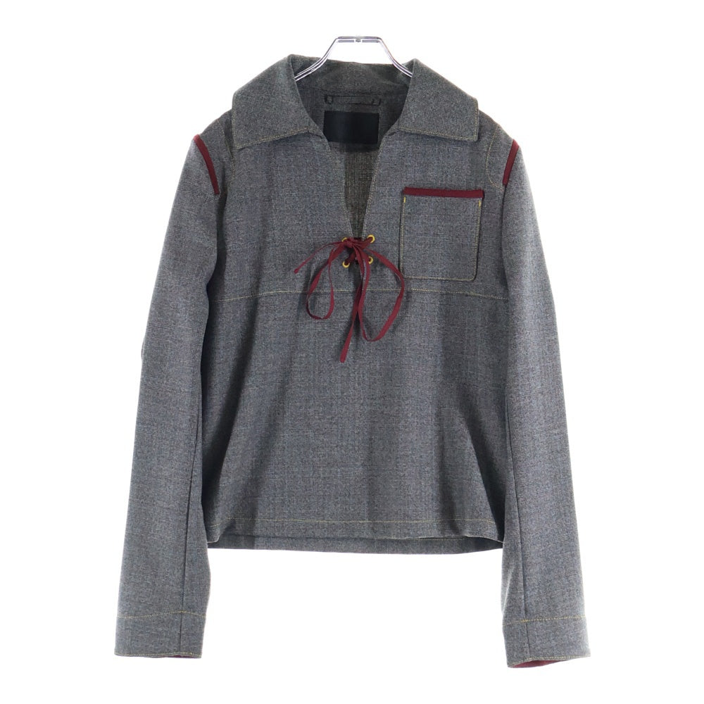PRADA(プラダ) 16AW Race UP Side Zip Shirt SGN297 S162 リボン セーラージャケット グレー