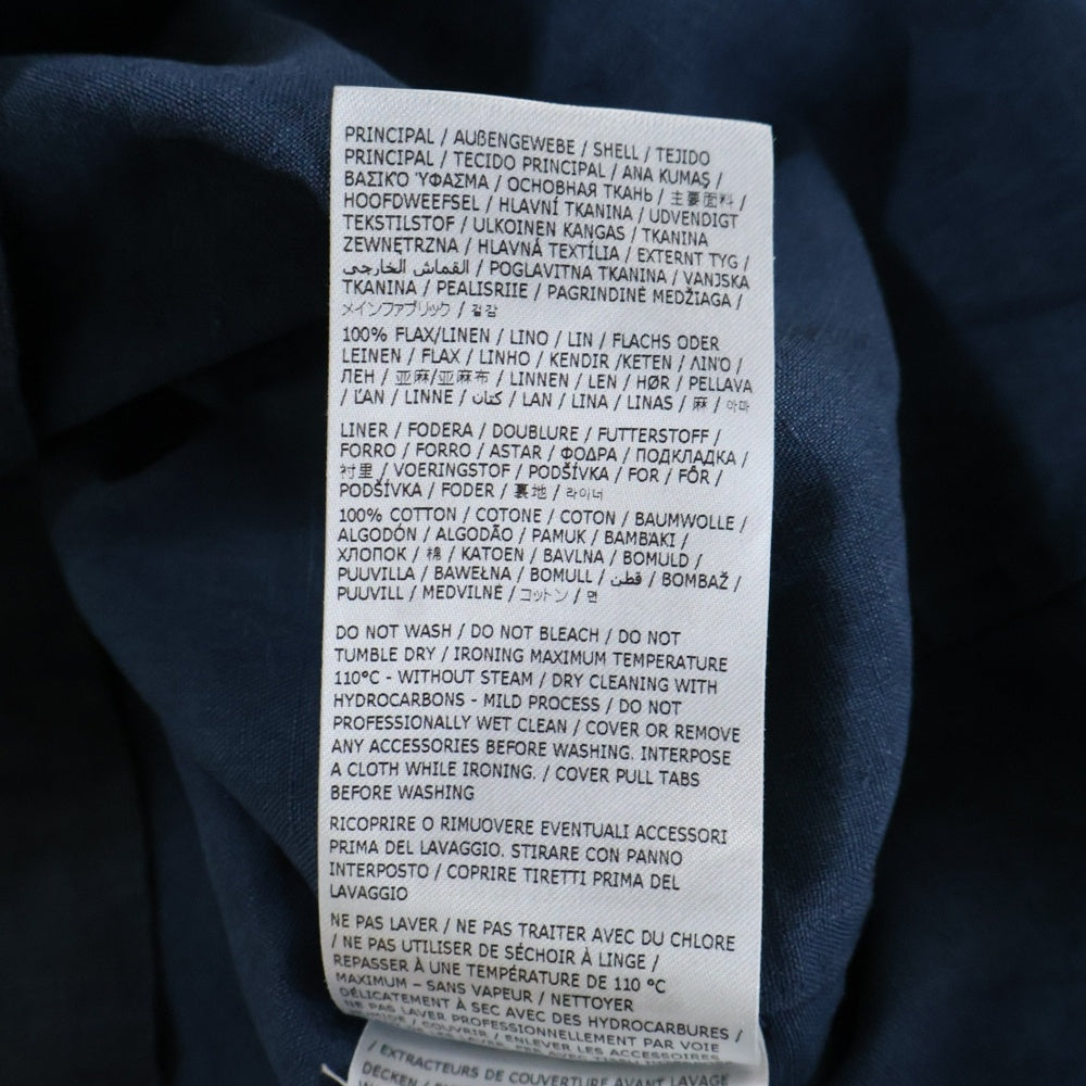 JIL SANDER(ジルサンダー) 23SS オーバーサイズ リネン ハーフジップ 半袖シャツ ネイビー J22DL0137