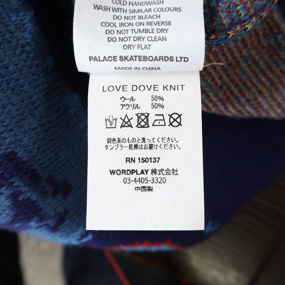 Palace Skateboards(パレススケートボーズ) 19SS LOVE DOVE KNIT クルーネック ウール アクリル混 ニット セーター マルチ