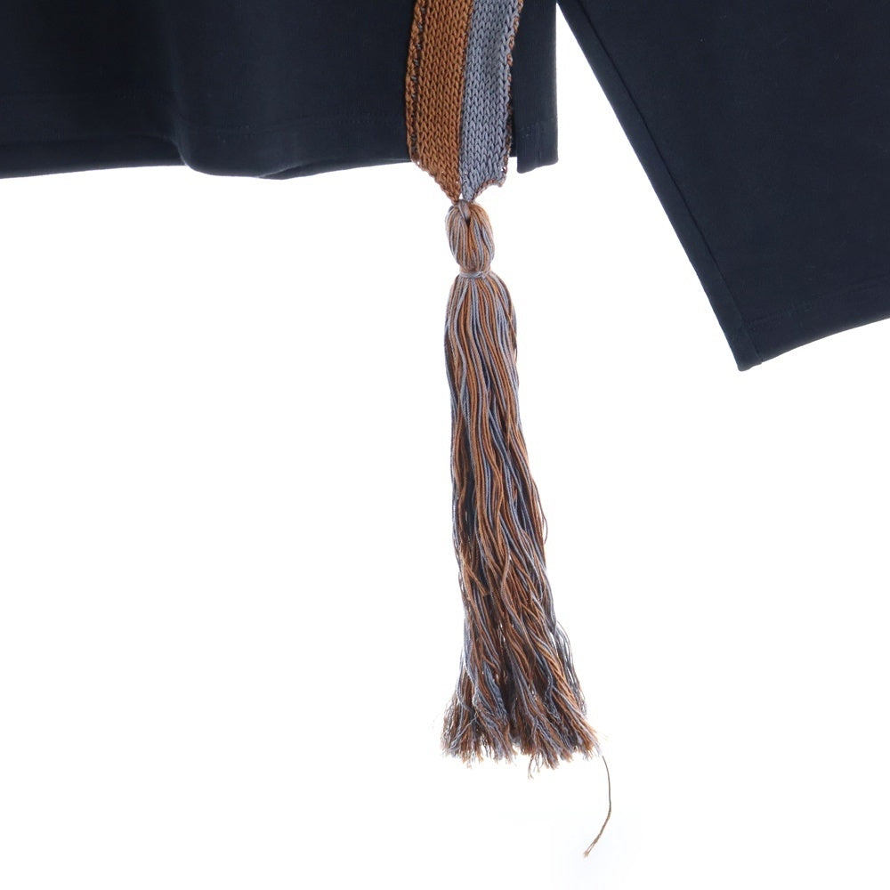 JIL SANDER(ジルサンダー) Side Tassel Long Sleeve Top JSMQ707019 フリンジ クルーネック 長袖Tシャツ カットソー ブラック