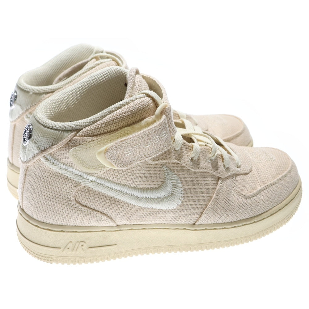 NIKE(ナイキ) ×STUSSY AIR FORCE 1 '07 MID SP Fossil DJ7841-200 ステューシー エアフォース1 ミッドカットスニーカー アイボリー US9/27.0cm