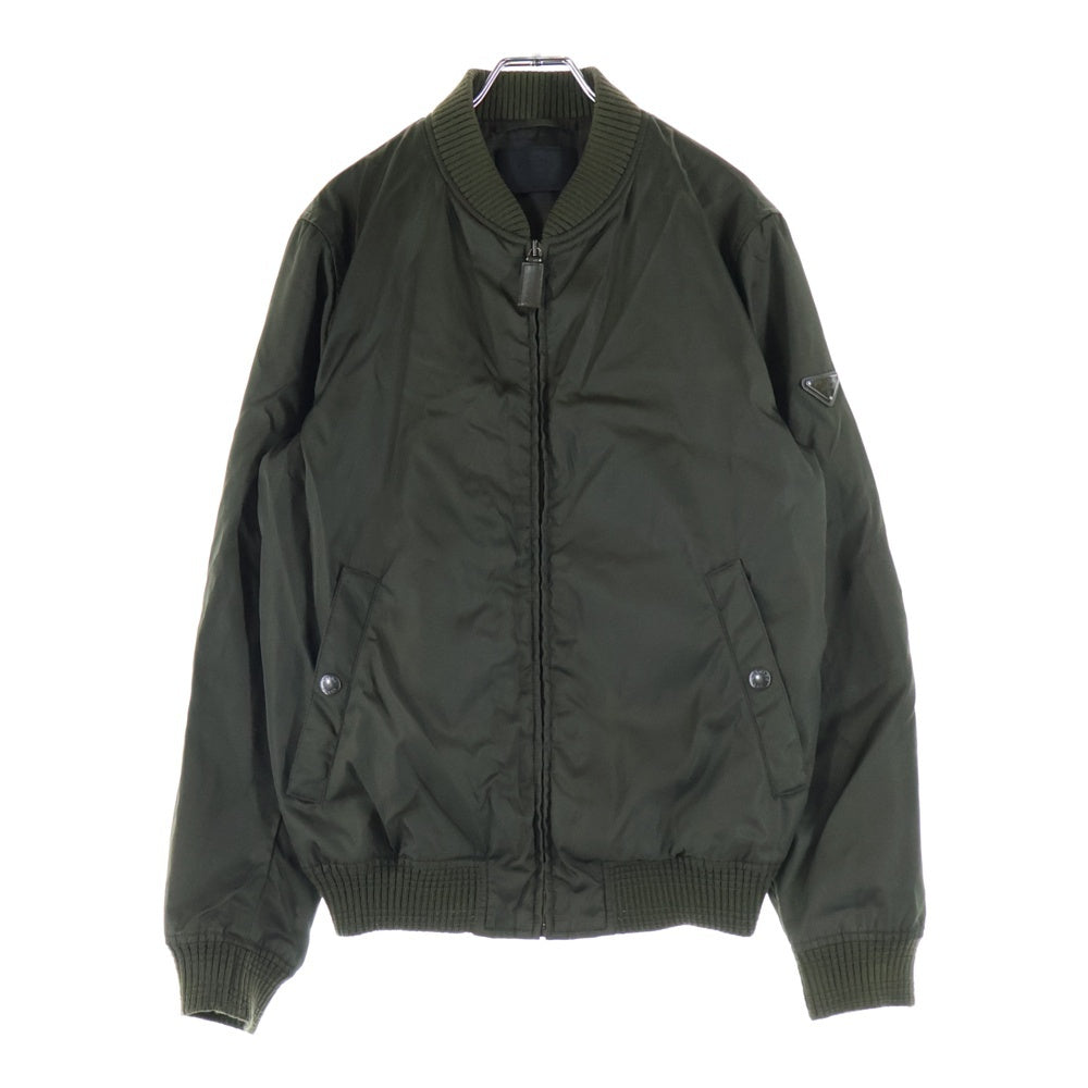 PRADA(プラダ) NYLON MA-1トライアングルロゴ ナイロンジャケット カーキ UGY163 R121 I18