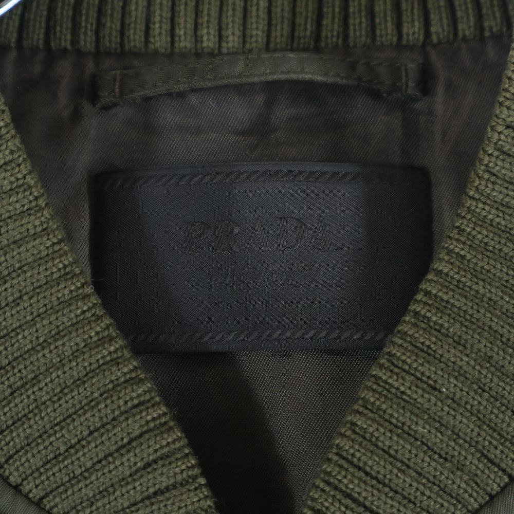 PRADA(プラダ) NYLON MA-1トライアングルロゴ ナイロンジャケット カーキ UGY163 R121 I18