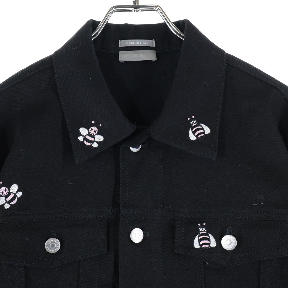Dior HOMME(ディオールオム) ×KAWS 19SS Bee刺繍 トラッカーデニムジャケット 923C415W9493 ブラック