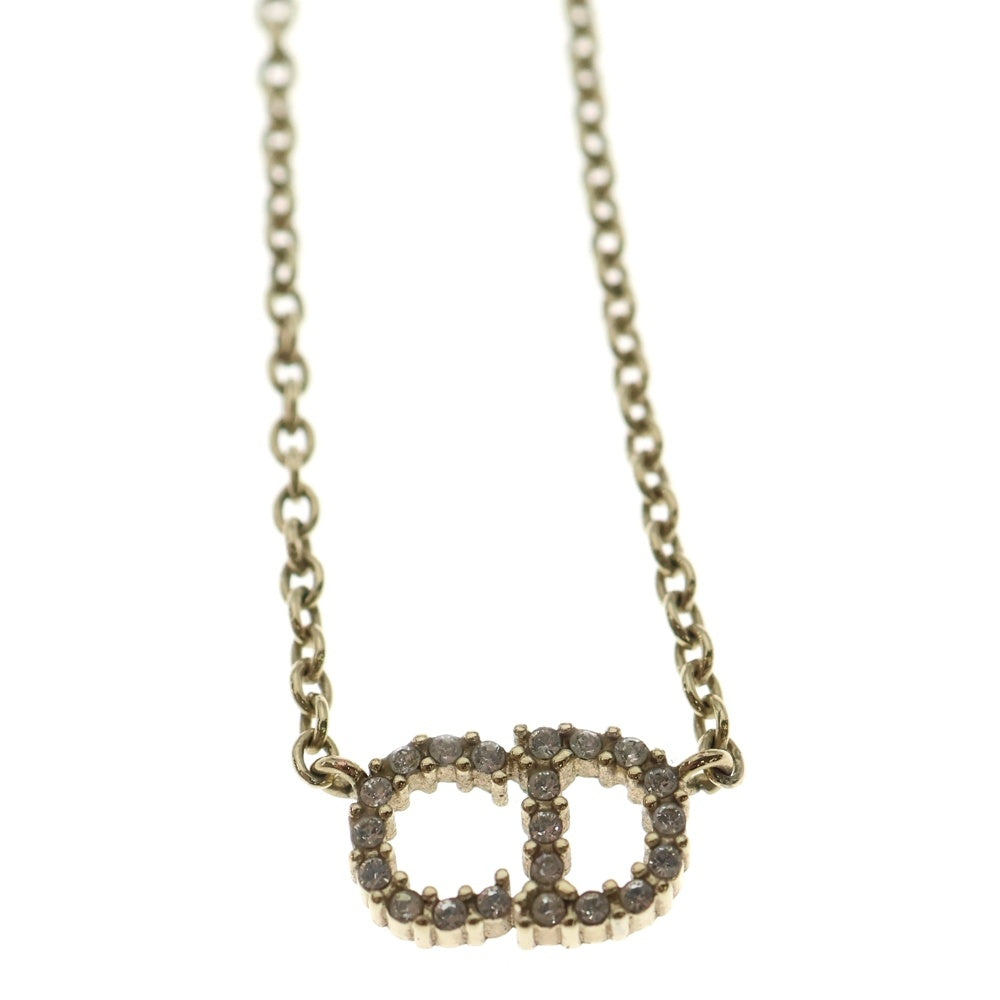 Christian Dior MONSIEUR(クリスチャンディオールムッシュ) CDロゴ ラインストーン ネックレス ゴールド