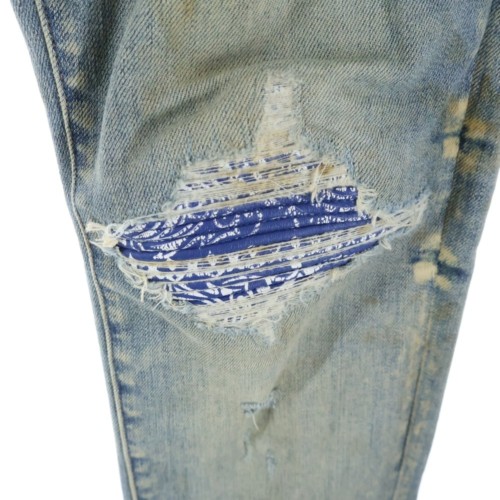 AMIRI(アミリ) MX1 JEANS 蛇腹 ダメージ加工 スキニー デニムパンツ インディゴ