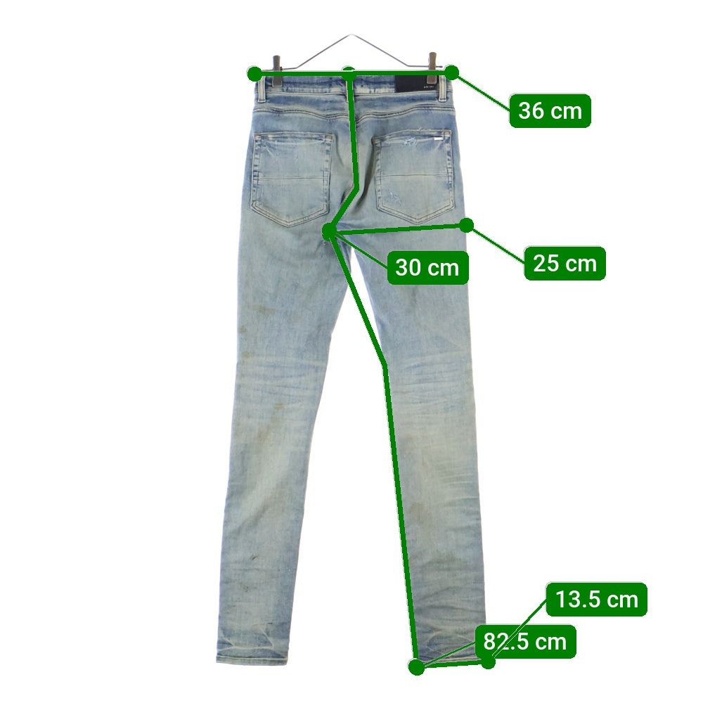 AMIRI(アミリ) MX1 JEANS 蛇腹 ダメージ加工 スキニー デニムパンツ インディゴ