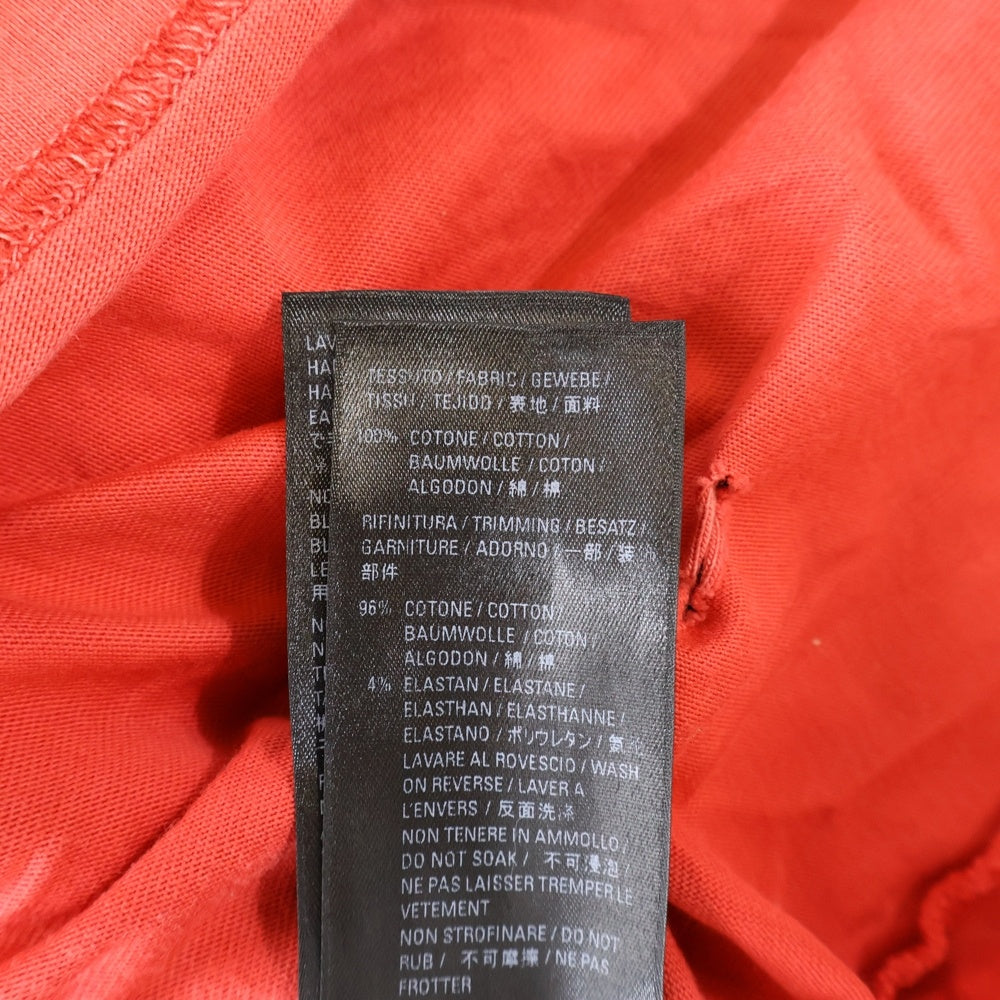 BALENCIAGA(バレンシアガ) 22SS デストロイ加工 ロゴプリント 半袖Tシャツ カットソー レッド 612966 TLVJ1
