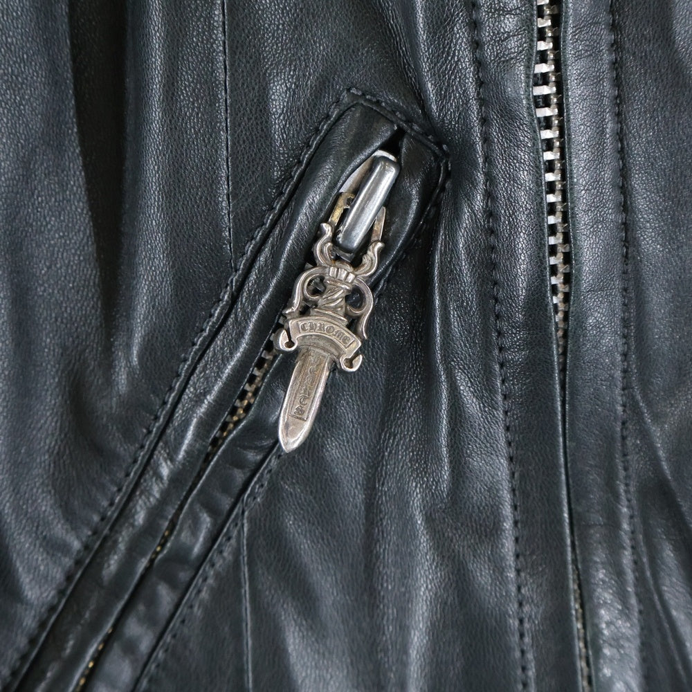 CHROME HEARTS(クロムハーツ) JJ DEAN 裏地エルメスダガージップライダースレザージャケット レディース