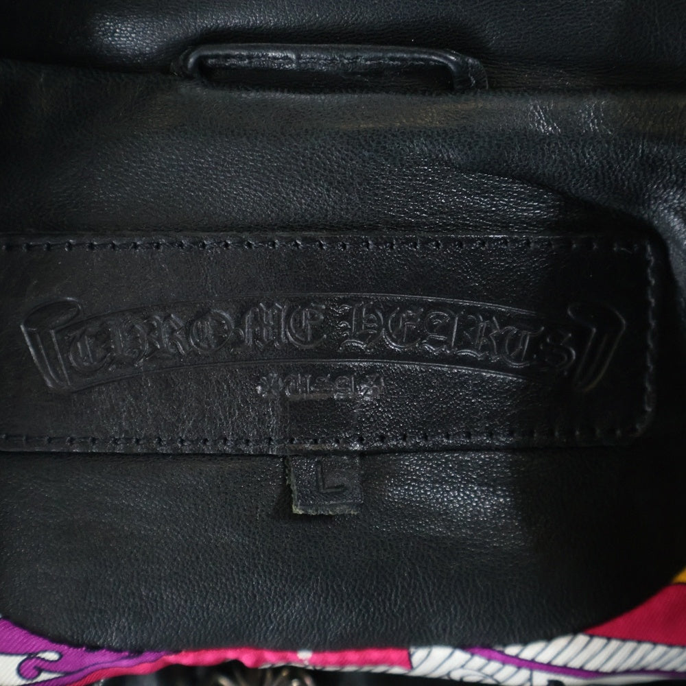 CHROME HEARTS(クロムハーツ) JJ DEAN 裏地エルメスダガージップライダースレザージャケット レディース