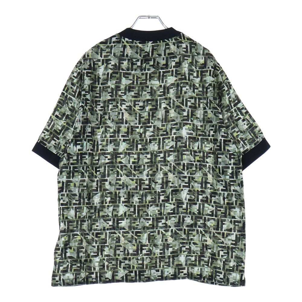 FENDI(フェンディ) ズッカ柄 クルーネックTシャツ グリーン FY1021 ABLK