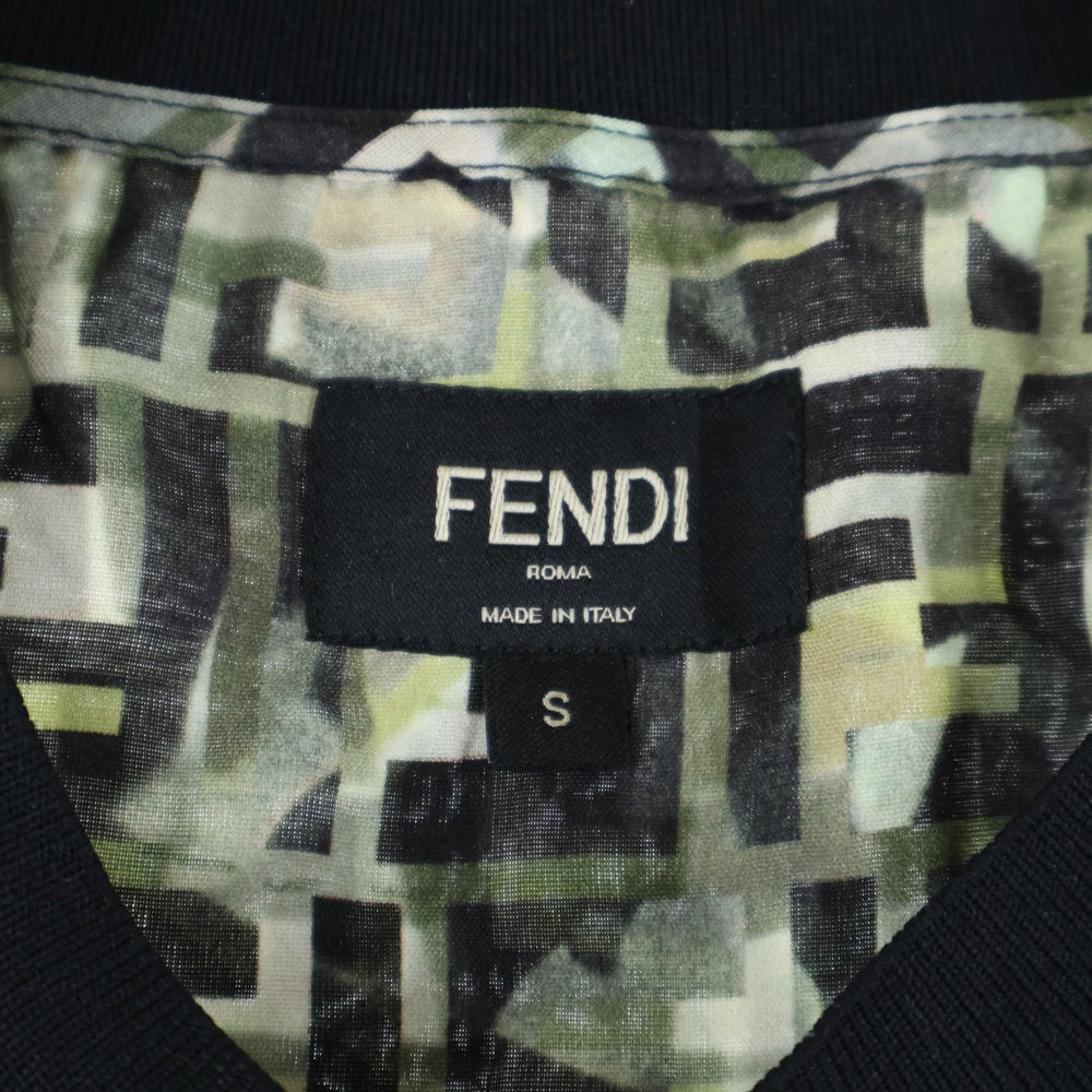 FENDI(フェンディ) ズッカ柄 クルーネックTシャツ グリーン FY1021 ABLK