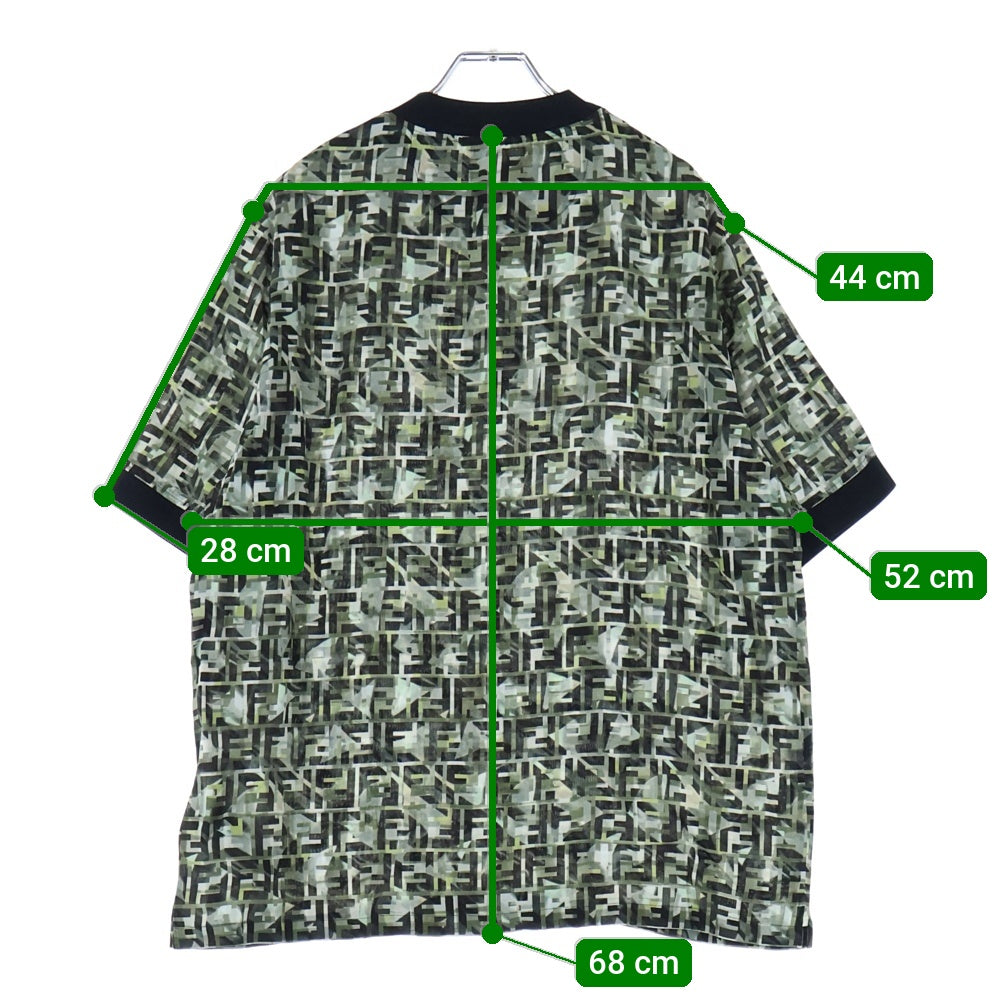 FENDI(フェンディ) ズッカ柄 クルーネックTシャツ グリーン FY1021 ABLK
