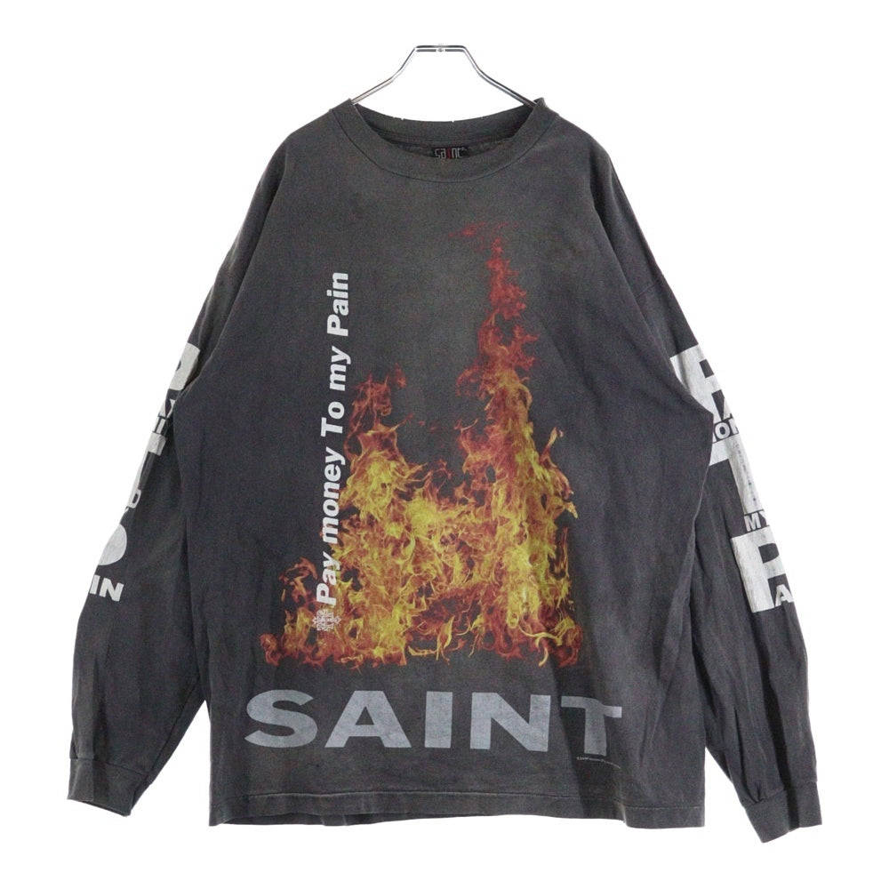 SAINT MICHAEL(セントマイケル) 24SS PTP LS TEE ヴィンテージ加工 長袖カットソー SM-YS8-0000-C50 グレー