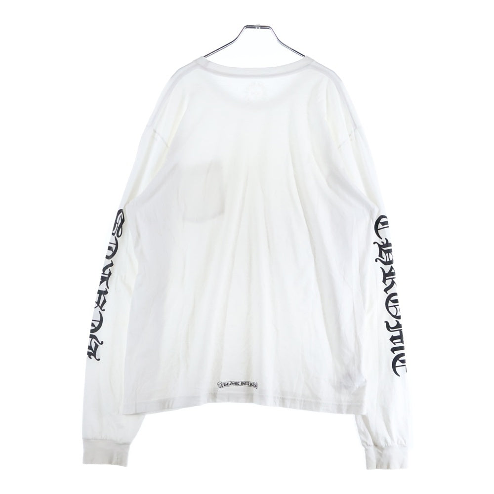 CHROME HEARTS(クロムハーツ) Neck Logo L/S Tee ネックロゴプリント長袖Tシャツ ホワイト