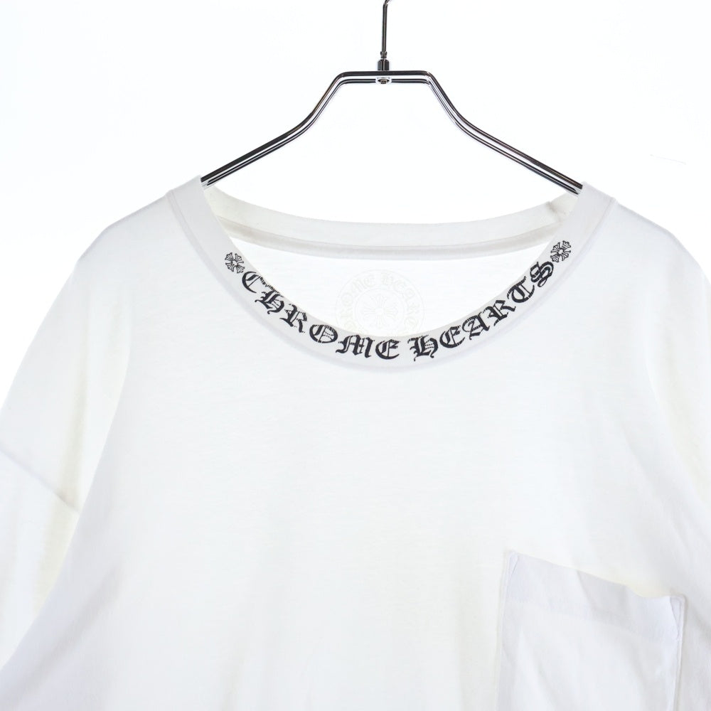 CHROME HEARTS(クロムハーツ) Neck Logo L/S Tee ネックロゴプリント長袖Tシャツ ホワイト
