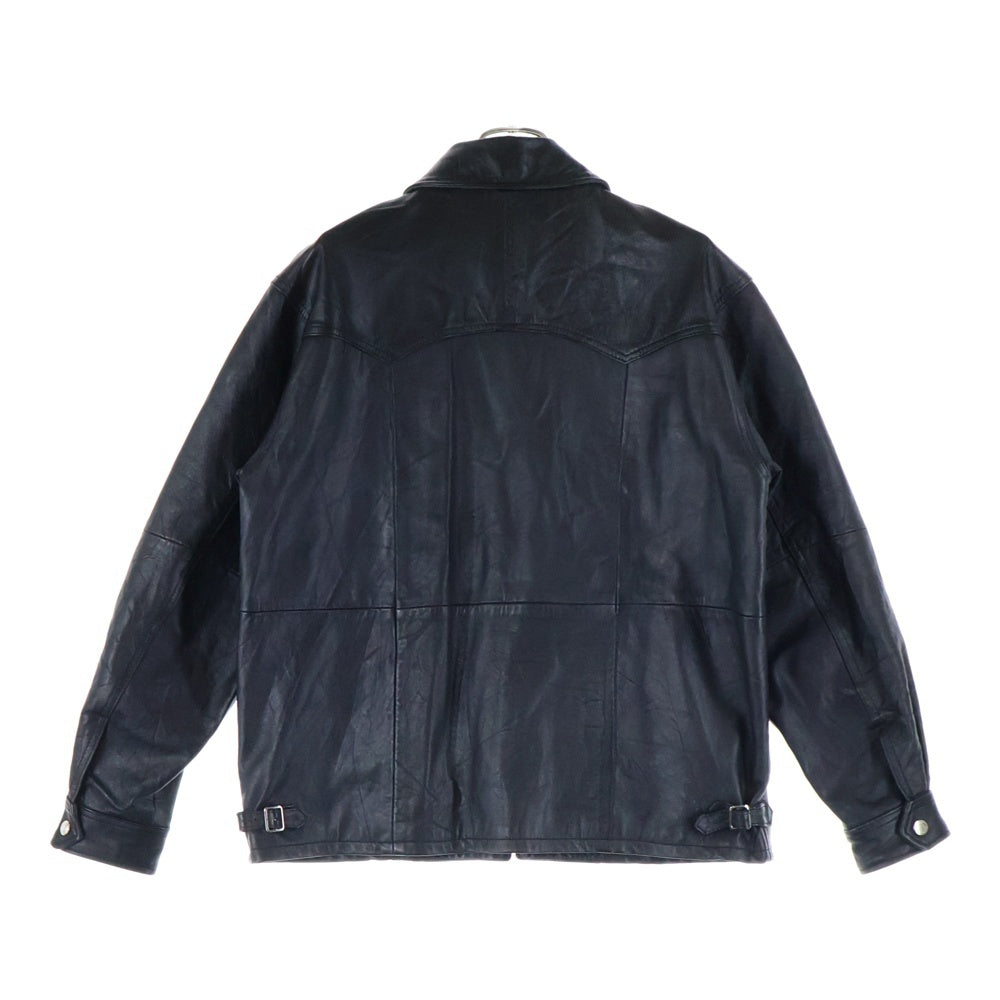 417 by EDIFICE(417バイエディフィス) 24SS ジップアップ カウレザージャケット ブラック 24-011-312-2003