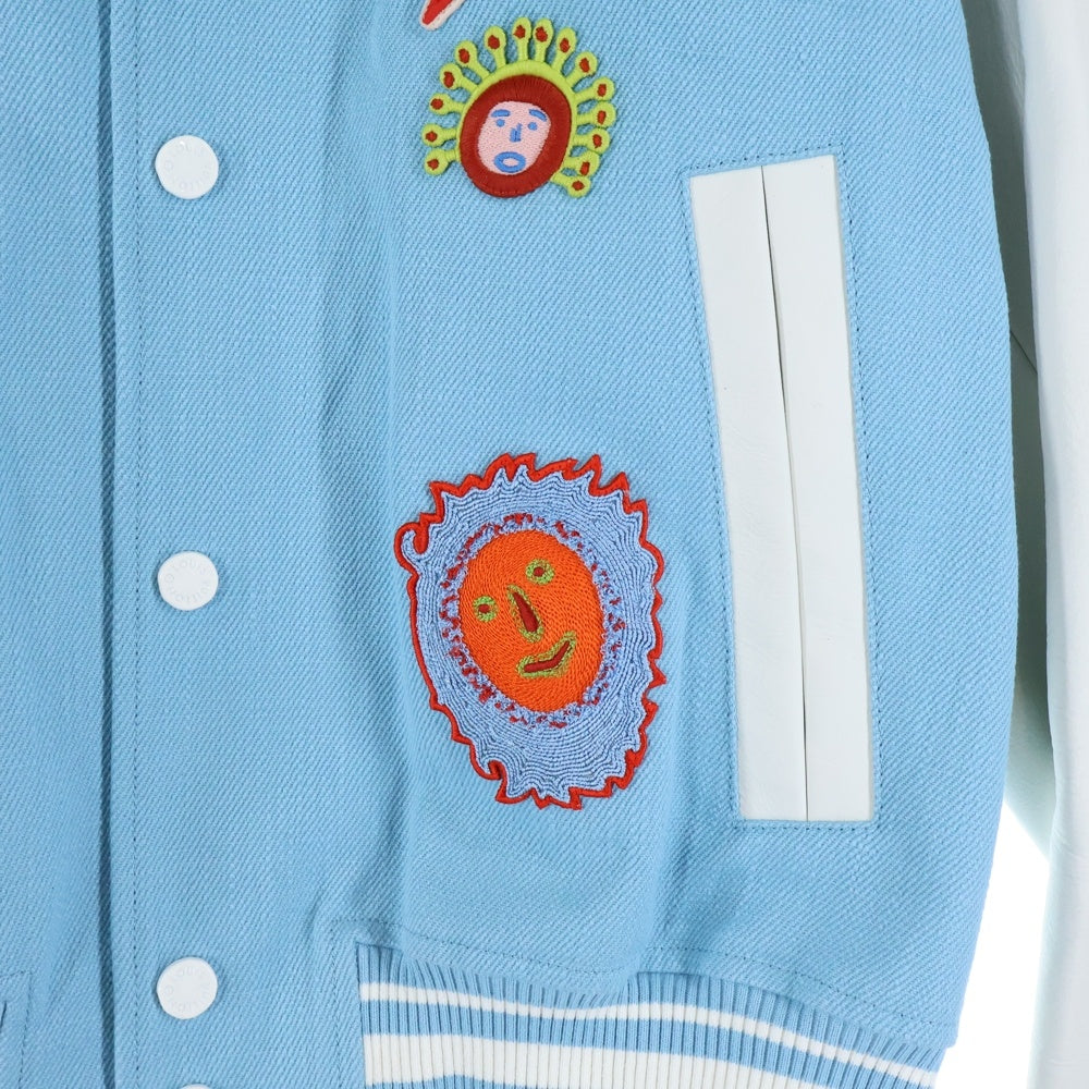 LOUIS VUITTON(ルイヴィトン) 23SS ×YK Embroidery Varsity Jacket RM232H VN6 HOL30E ×草間彌生 エンブロイダリー バーシティジャケット ライトブルー