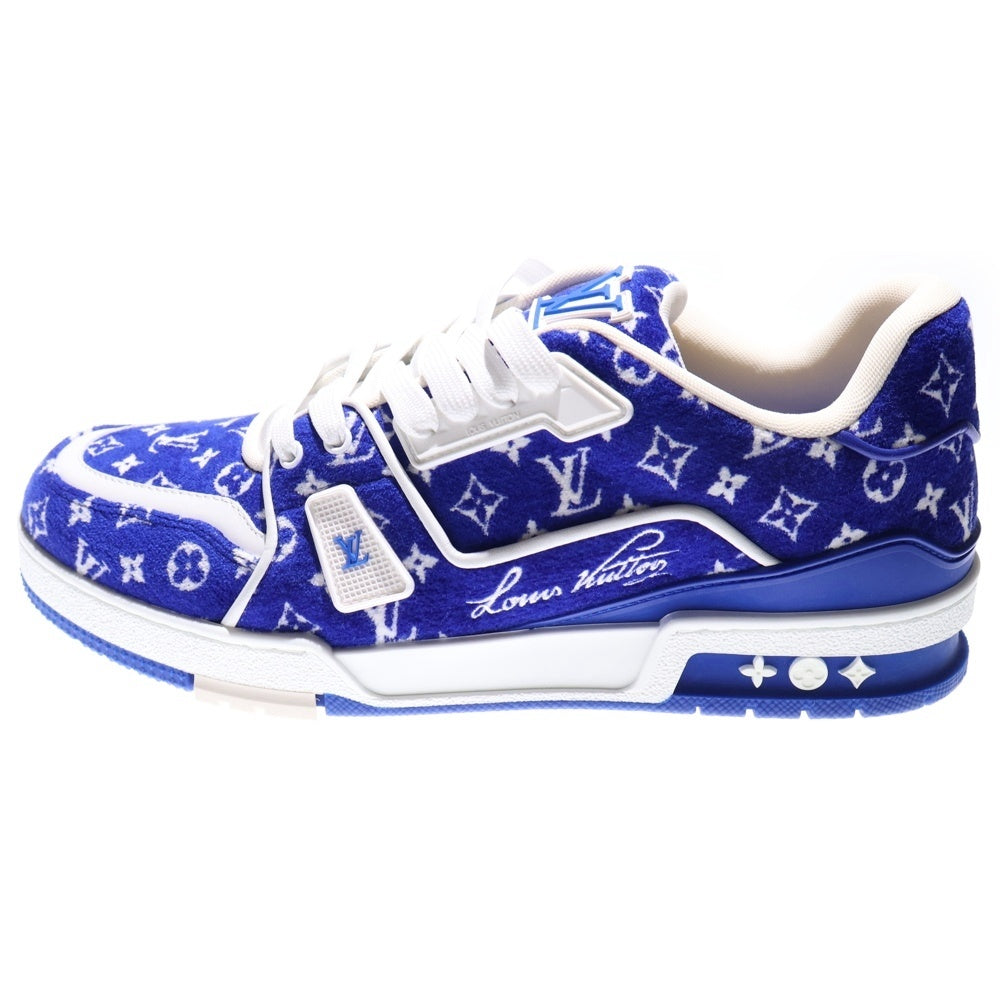 LOUIS VUITTON(ルイヴィトン) LV Trainer 1ABFRM LVトレイナー ライン ベロアローカットスニーカー ブルー