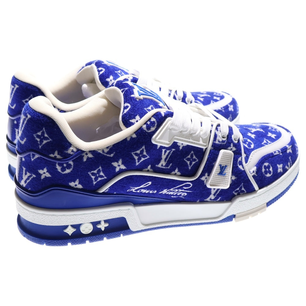LOUIS VUITTON(ルイヴィトン) LV Trainer 1ABFRM LVトレイナー ライン ベロアローカットスニーカー ブルー