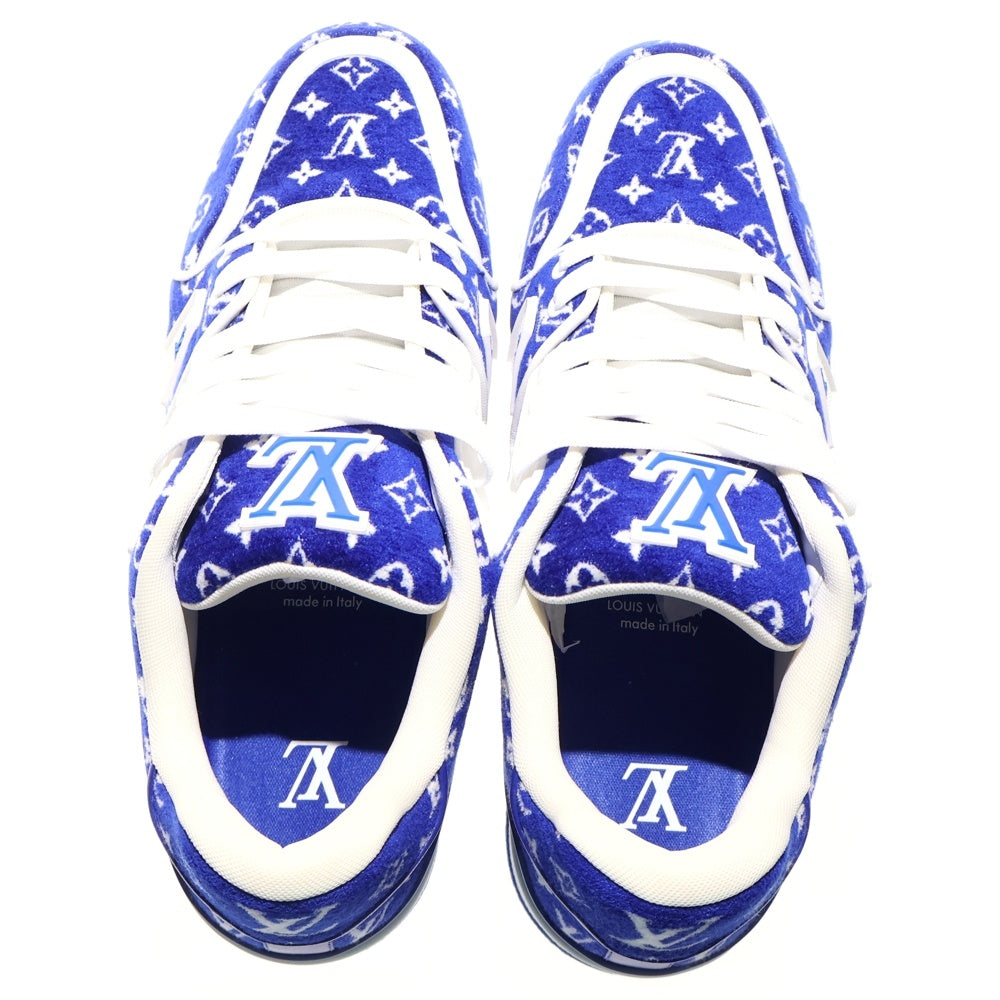 LOUIS VUITTON(ルイヴィトン) LV Trainer 1ABFRM LVトレイナー ライン ベロアローカットスニーカー ブルー