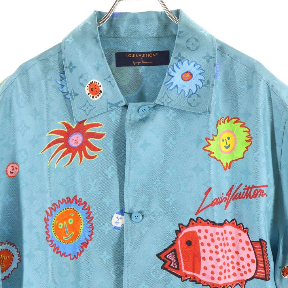 LOUIS VUITTON(ルイヴィトン) 23AW ×YK Monogram Face Shirt RM232H V36 HOS31W ×草間彌生 モノグラムフェイスプリント半袖シャツ ライトブルー