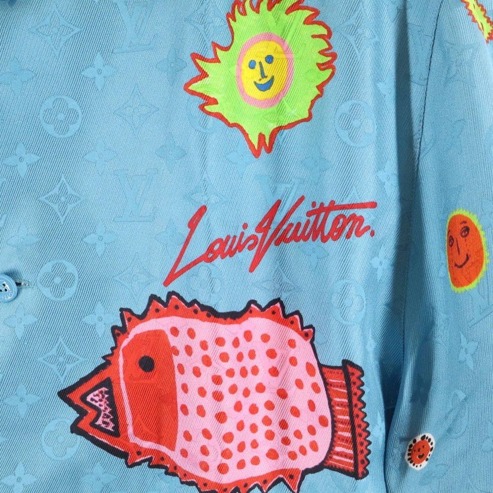 LOUIS VUITTON(ルイヴィトン) 23AW ×YK Monogram Face Shirt RM232H V36 HOS31W ×草間彌生 モノグラムフェイスプリント半袖シャツ ライトブルー