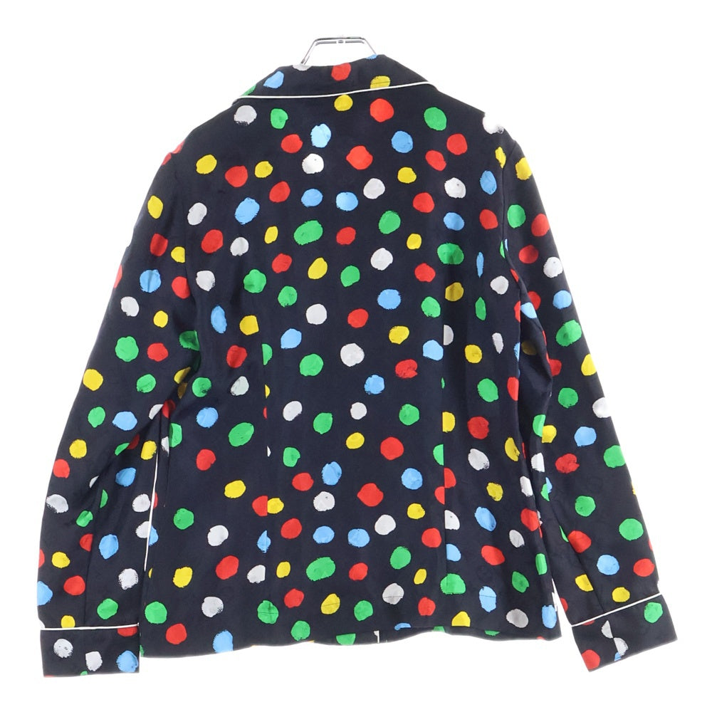 LOUIS VUITTON(ルイヴィトン) 23SS ×YK L/S Pajama Shirt RW231J VD4 FOBL29 ×草間彌生 モノグラムドット柄シルク長袖シャツ ブラック