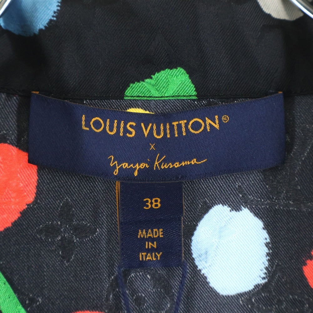 LOUIS VUITTON(ルイヴィトン) 23SS ×YK L/S Pajama Shirt RW231J VD4 FOBL29 ×草間彌生 モノグラムドット柄シルク長袖シャツ ブラック