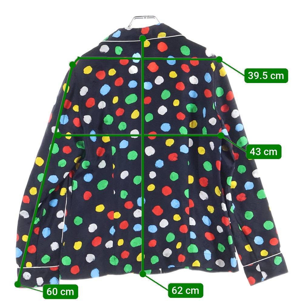 LOUIS VUITTON(ルイヴィトン) 23SS ×YK L/S Pajama Shirt RW231J VD4 FOBL29 ×草間彌生 モノグラムドット柄シルク長袖シャツ ブラック