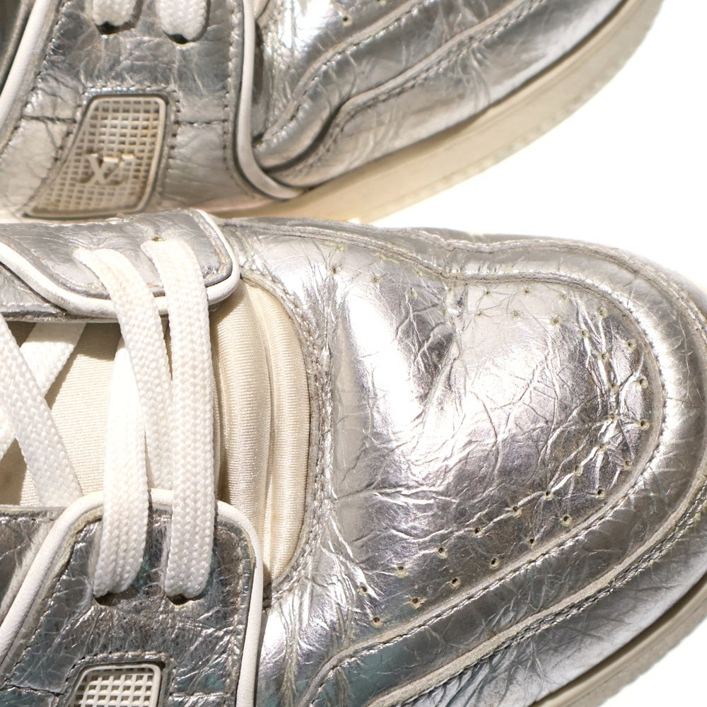 LOUIS VUITTON(ルイヴィトン) LV Trainer 1A5AHY LVトレイナー ライン レザーローカットスニーカー シルバー